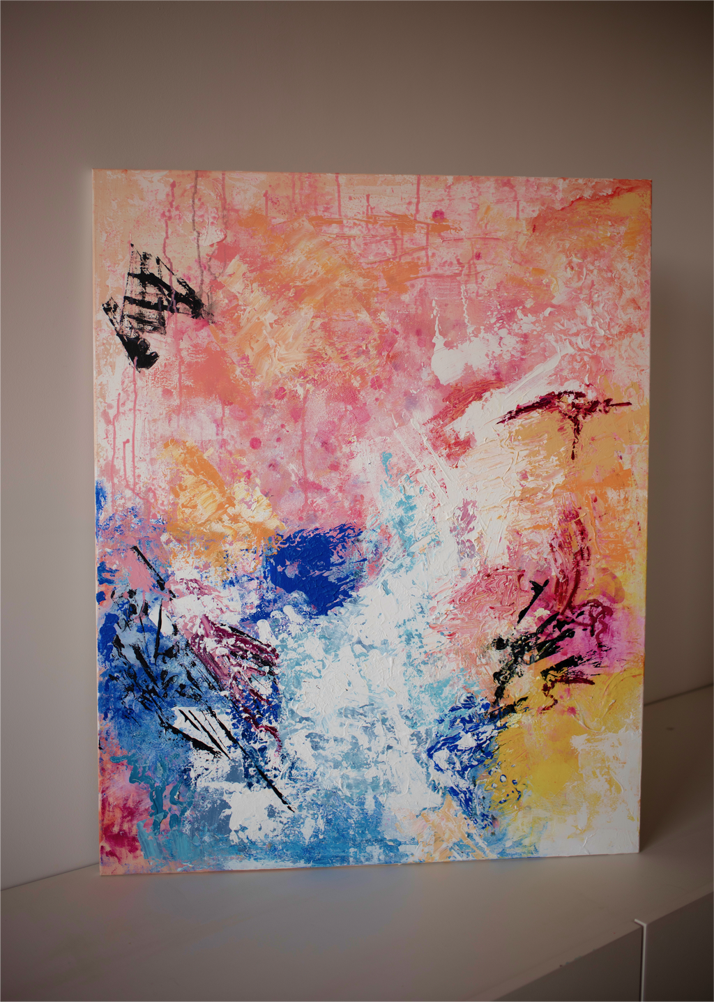 Modern colourful abstract art on canvas